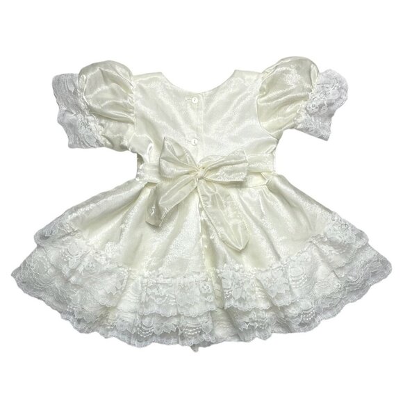 Vintage Pearls & Lace Special Occasion Dress Ivory 18-24 Mons - Picture 2 of 4